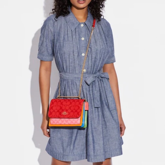 COACH Klare Crossbody In Blocked Signature Canvas - Picture 5 of 13